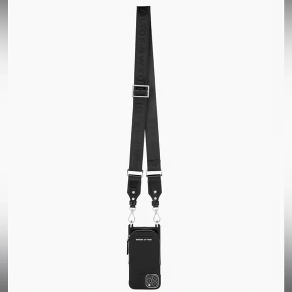 IDEAL OF SWEDEN BLACK FAUX LEATHER NECKLACE/ CROSSBODY IPHONE 12/12 PRO CASE - Picture 8 of 10